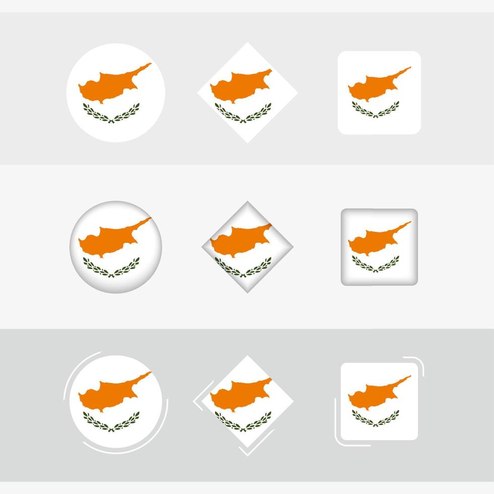 Cyprus flag icons set, vector flag of Cyprus.