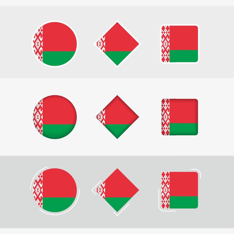 Belarus flag icons set, vector flag of Belarus.