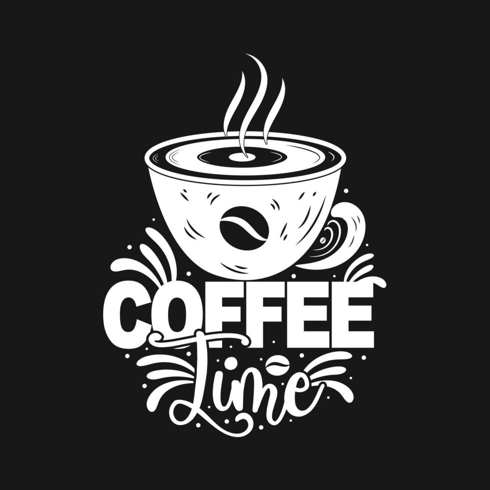 café tiempo. hipster Clásico estilizado letras. vector ilustración taza de café.