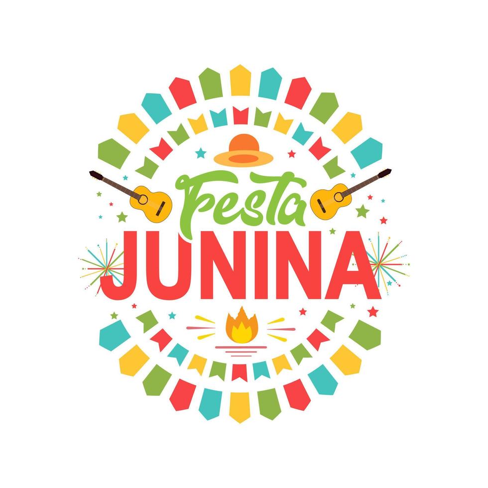 Festa junina background. Celebration for party festival Free Vector illustration colorful design