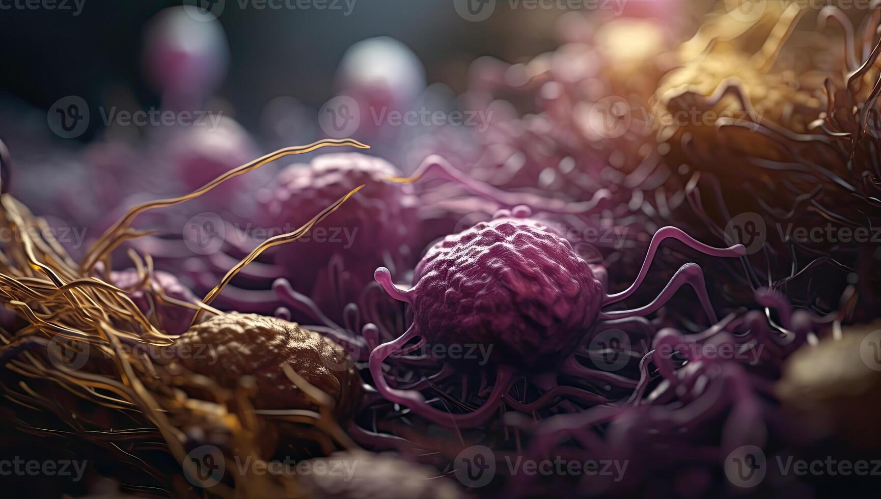 bacteria and viruses illustration by photo