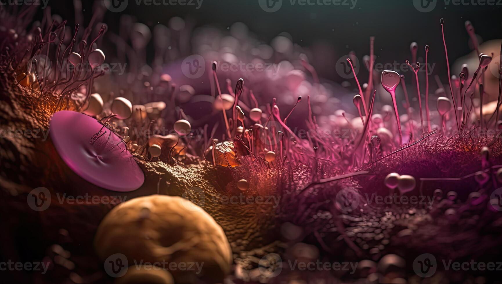 bacteria and viruses illustration by photo