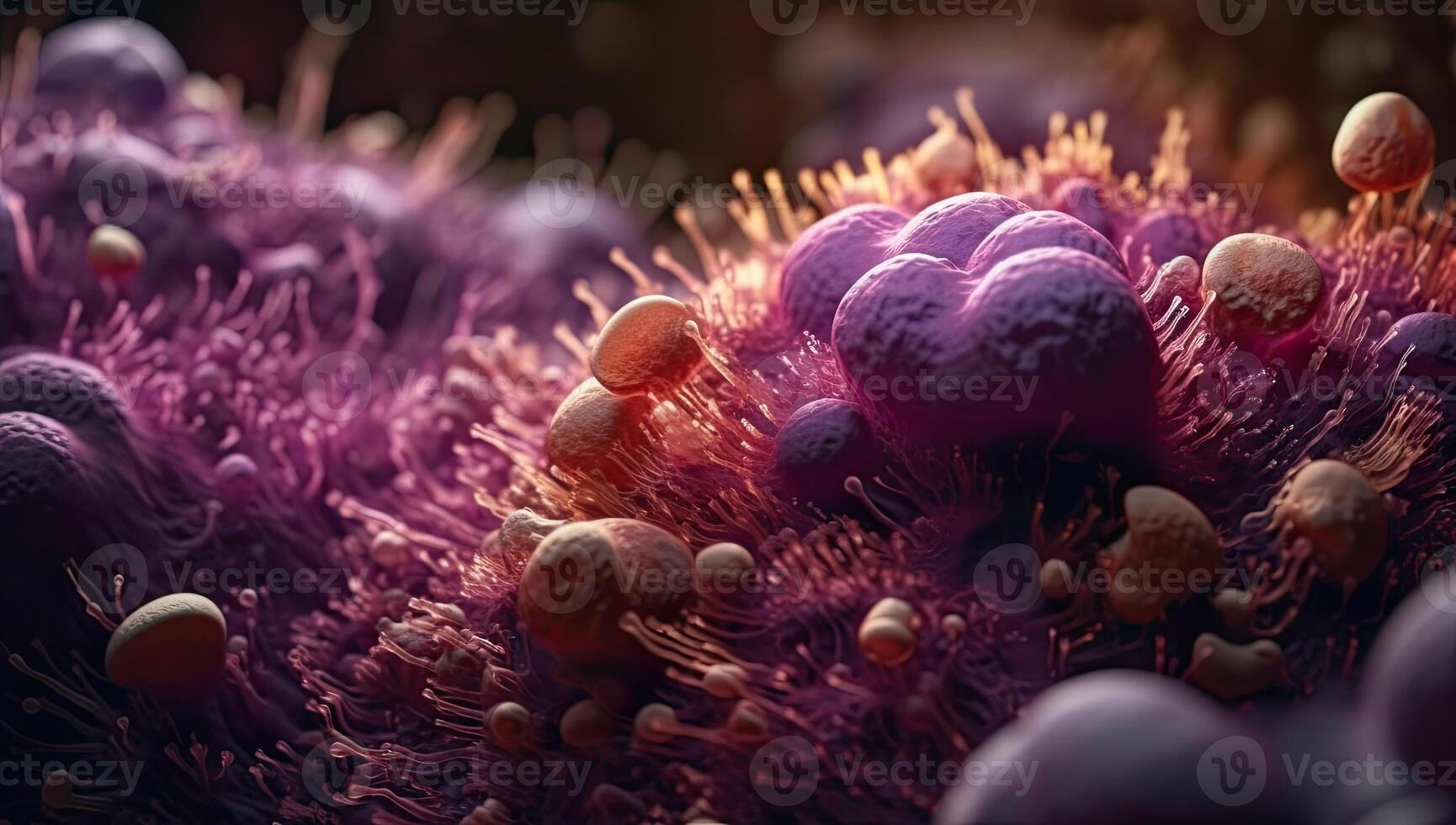 bacteria and viruses illustration by photo