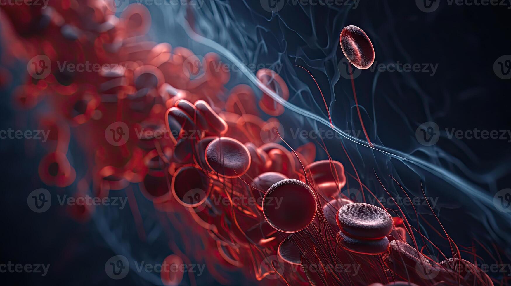 human blood system illustration by photo