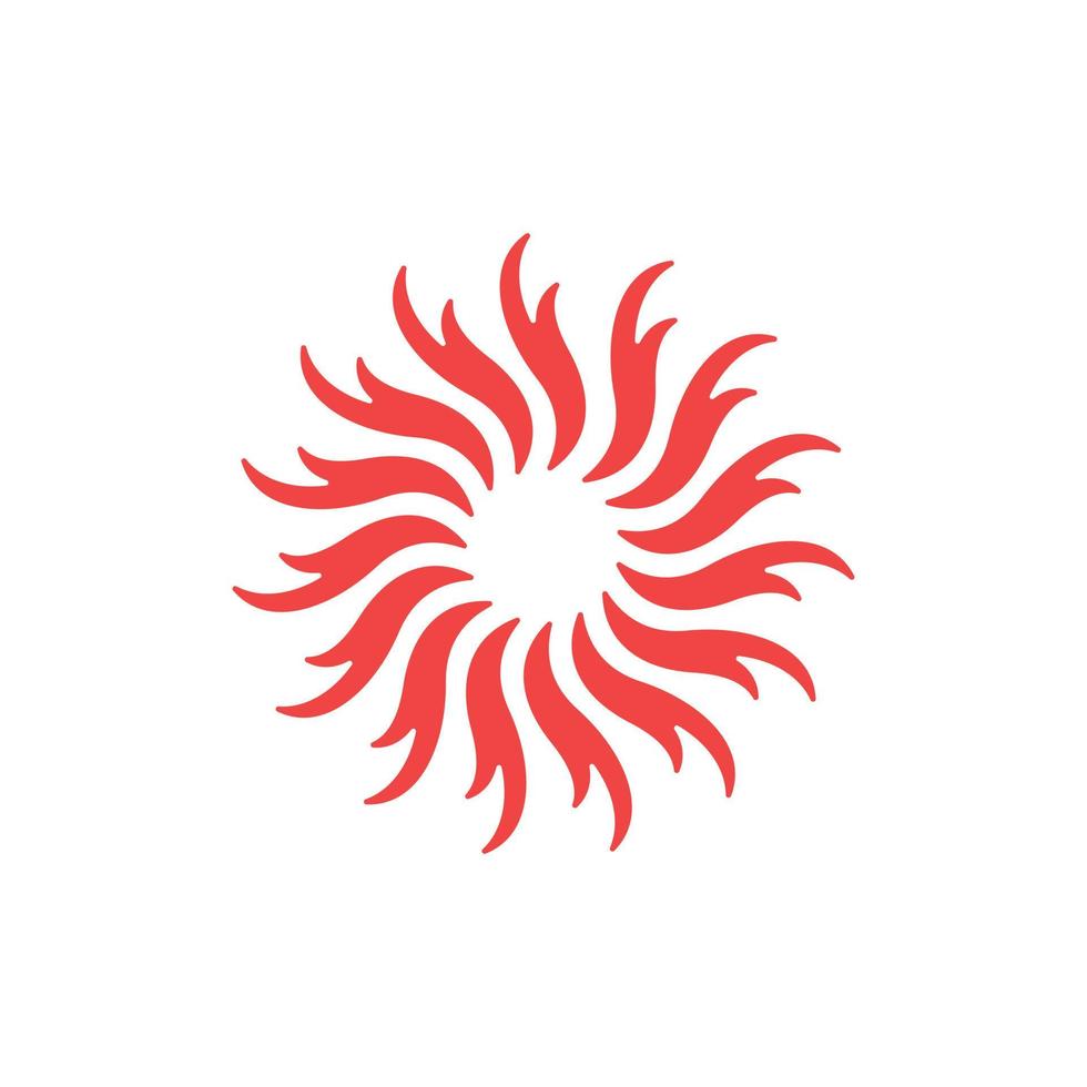 circulo soleado fuego moderno creativo logo vector