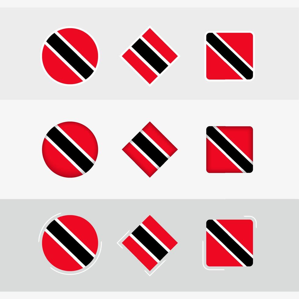 Trinidad and Tobago flag icons set, vector flag of Trinidad and Tobago.