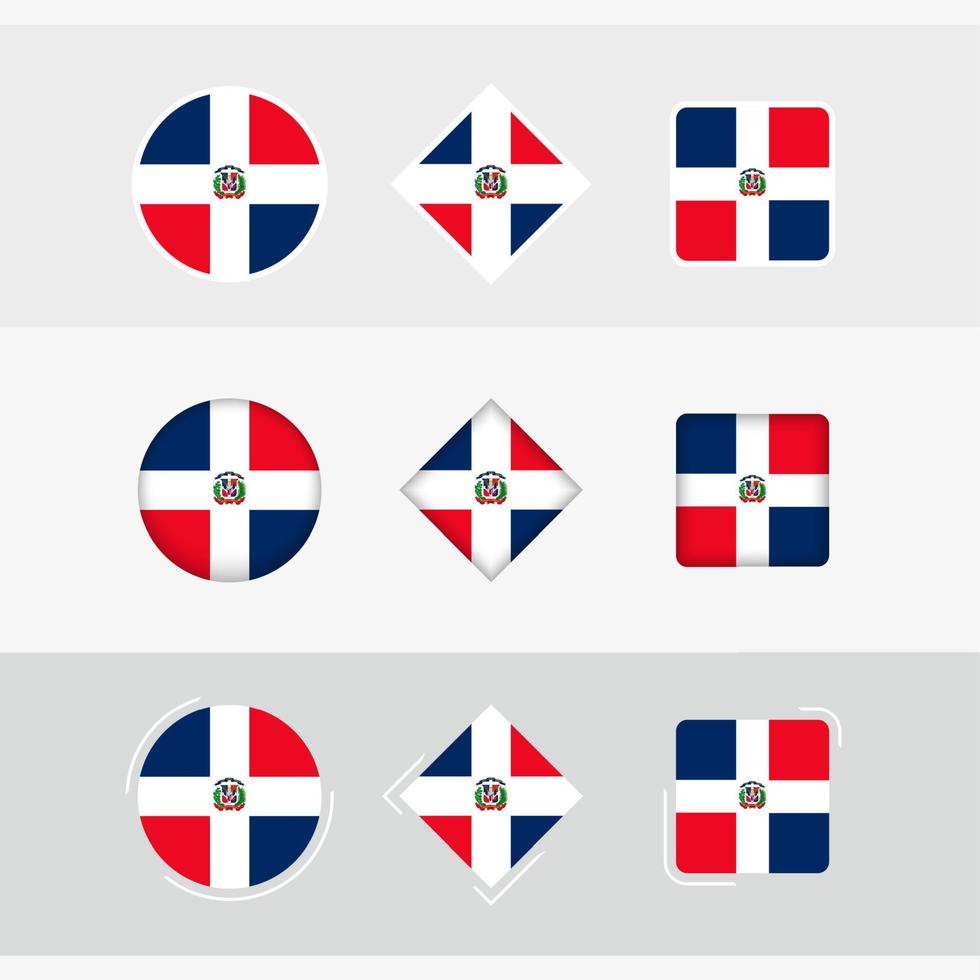 dominicano república bandera íconos colocar, vector bandera de dominicano república.