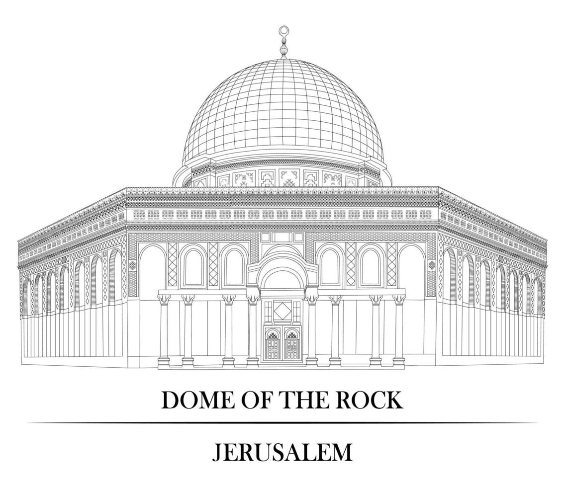 Dome Of The Rock vector and line art