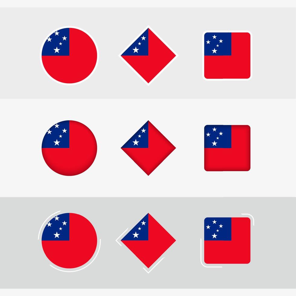 Samoa flag icons set, vector flag of Samoa.