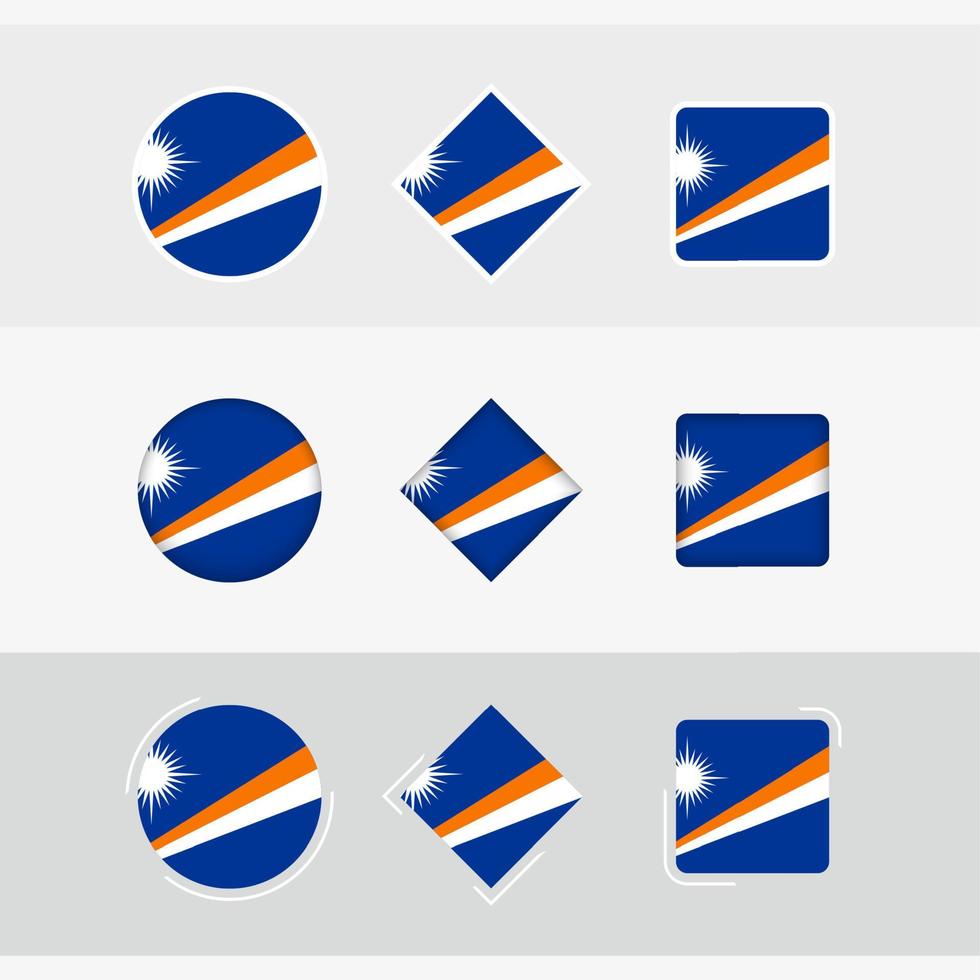 Marshall Islands flag icons set, vector flag of Marshall Islands.