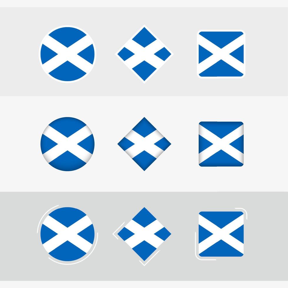 Scotland flag icons set, vector flag of Scotland.