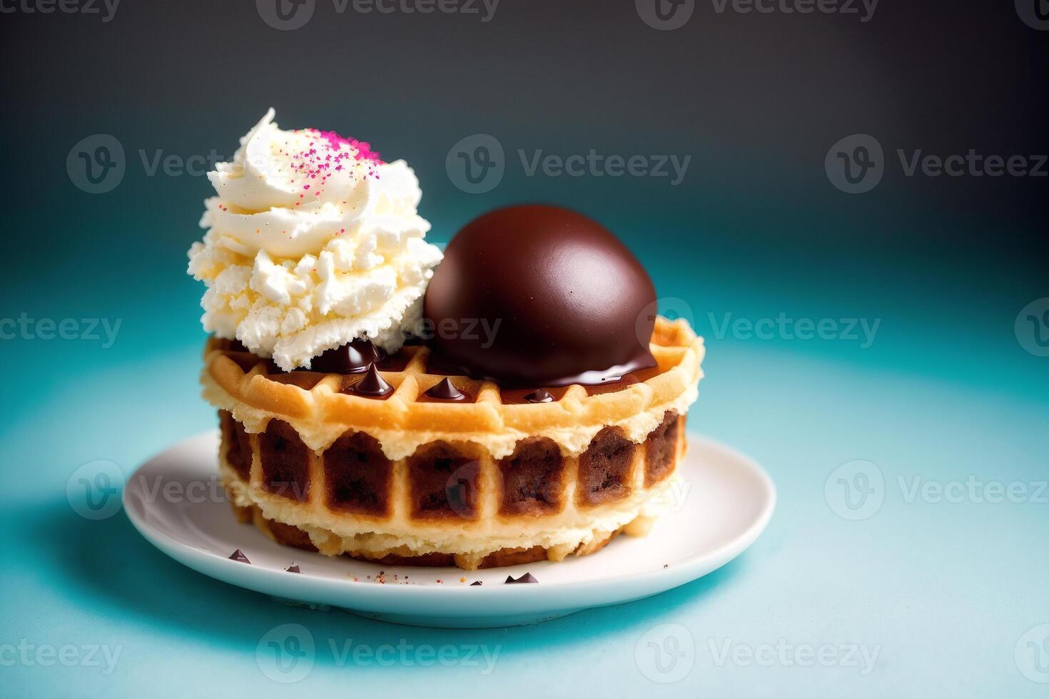 delicious ice cream in a cup, close-up, on the table. sweet food. photo