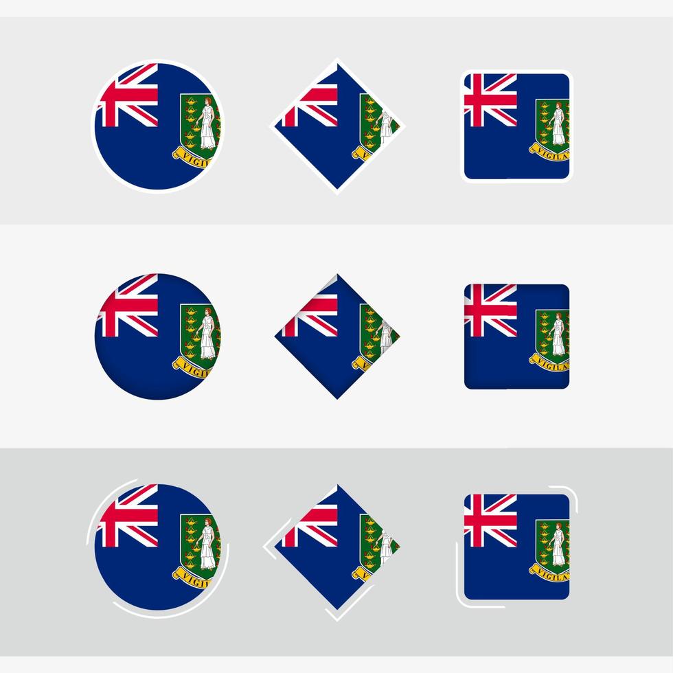British Virgin Islands flag icons set, vector flag of British Virgin Islands.