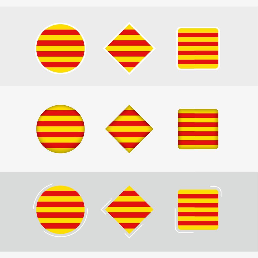 Catalonia flag icons set, vector flag of Catalonia.