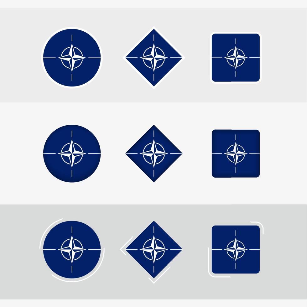 Nato flag icons set, vector flag of Nato.