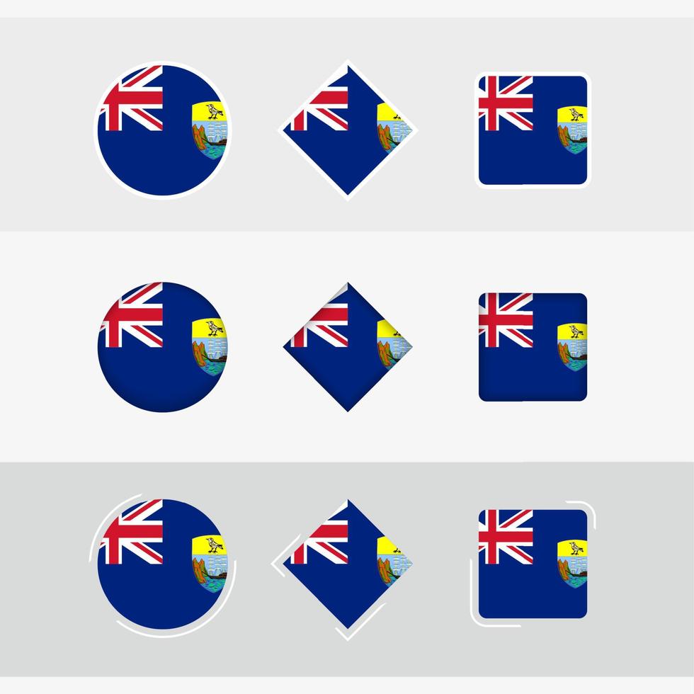 Saint Helena flag icons set, vector flag of Saint Helena.