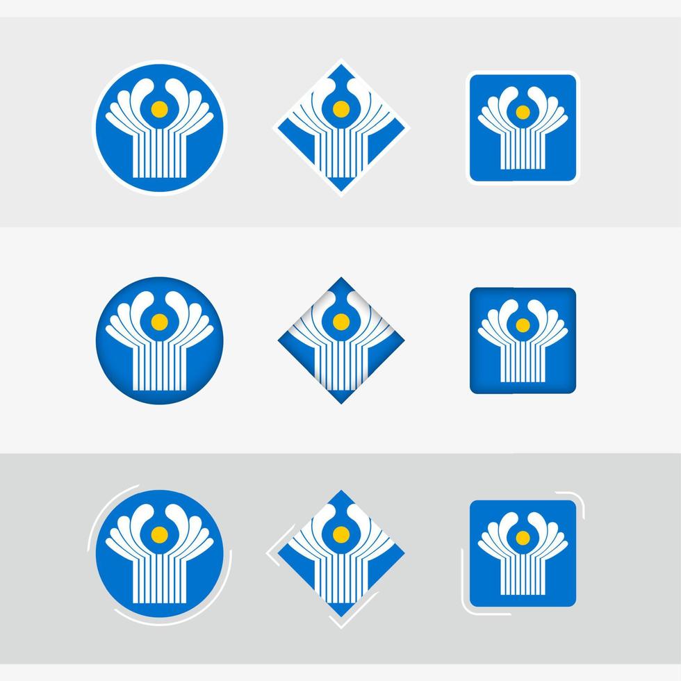 CIS flag icons set, vector flag of CIS.