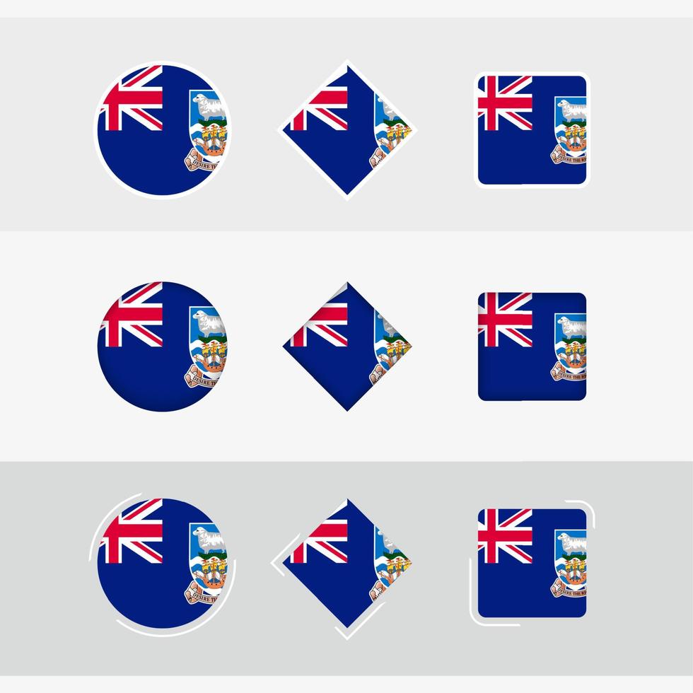 Falkland Islands flag icons set, vector flag of Falkland Islands.