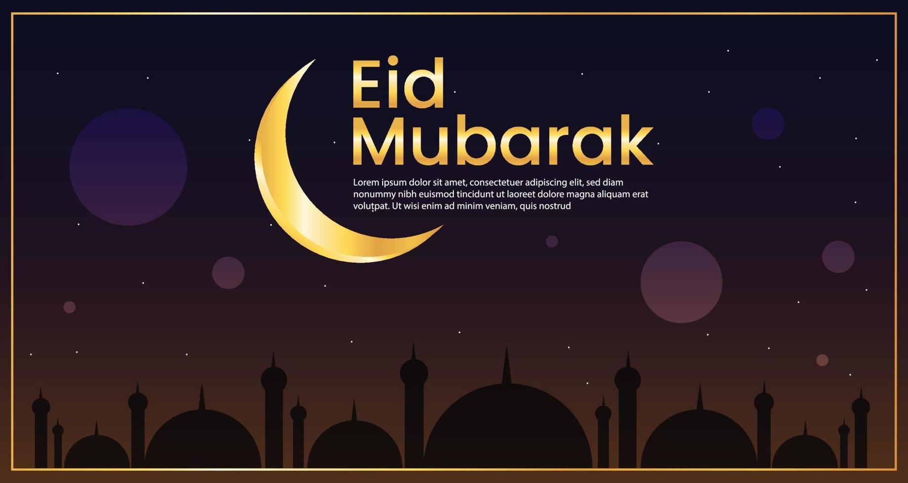 Eid Mubarak Art Illustration Background Design Template vector