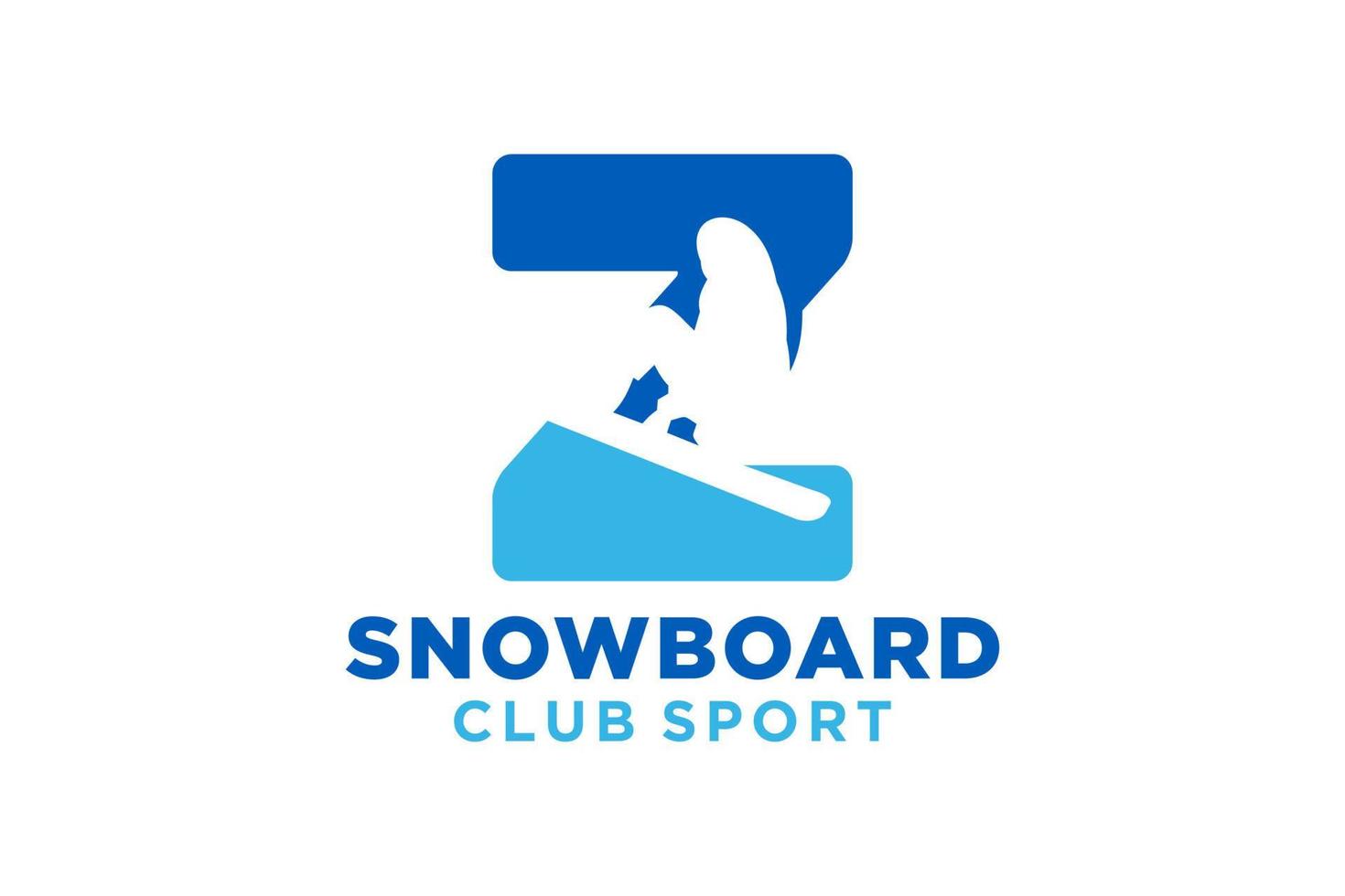 Vector initials letter Z with snowboard creative geometric modern logo design.