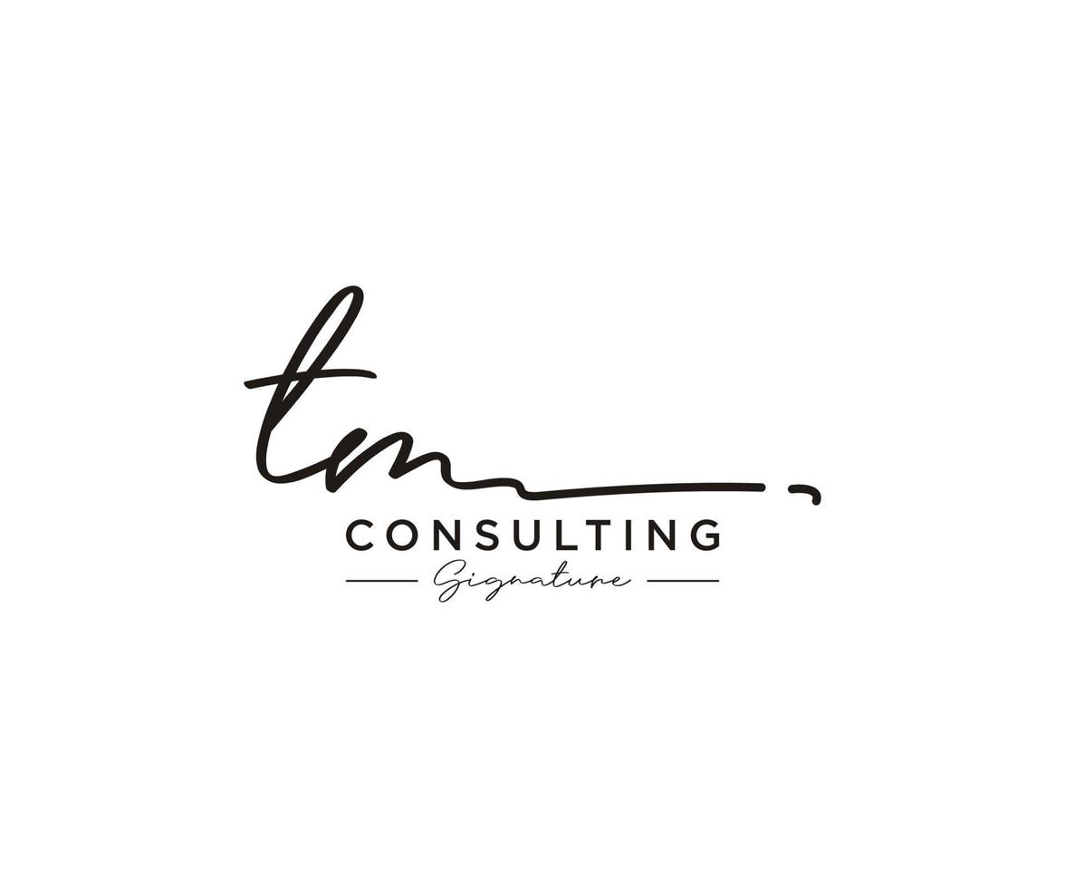 Initial TM signature logo collection template vector. Hand drawn Calligraphy lettering Vector illustration.