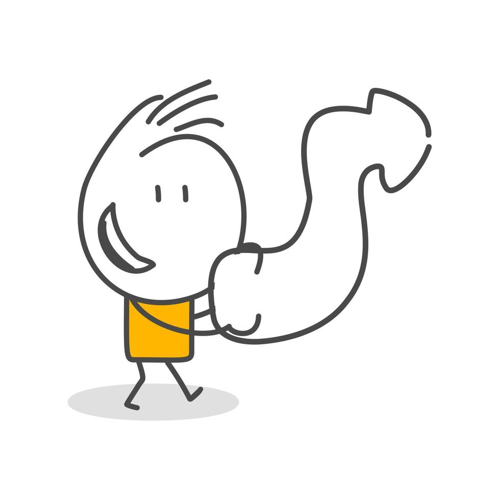 Stick figures. Arrow Steering Post. Hand drawn doodle line art cartoon design character. vector