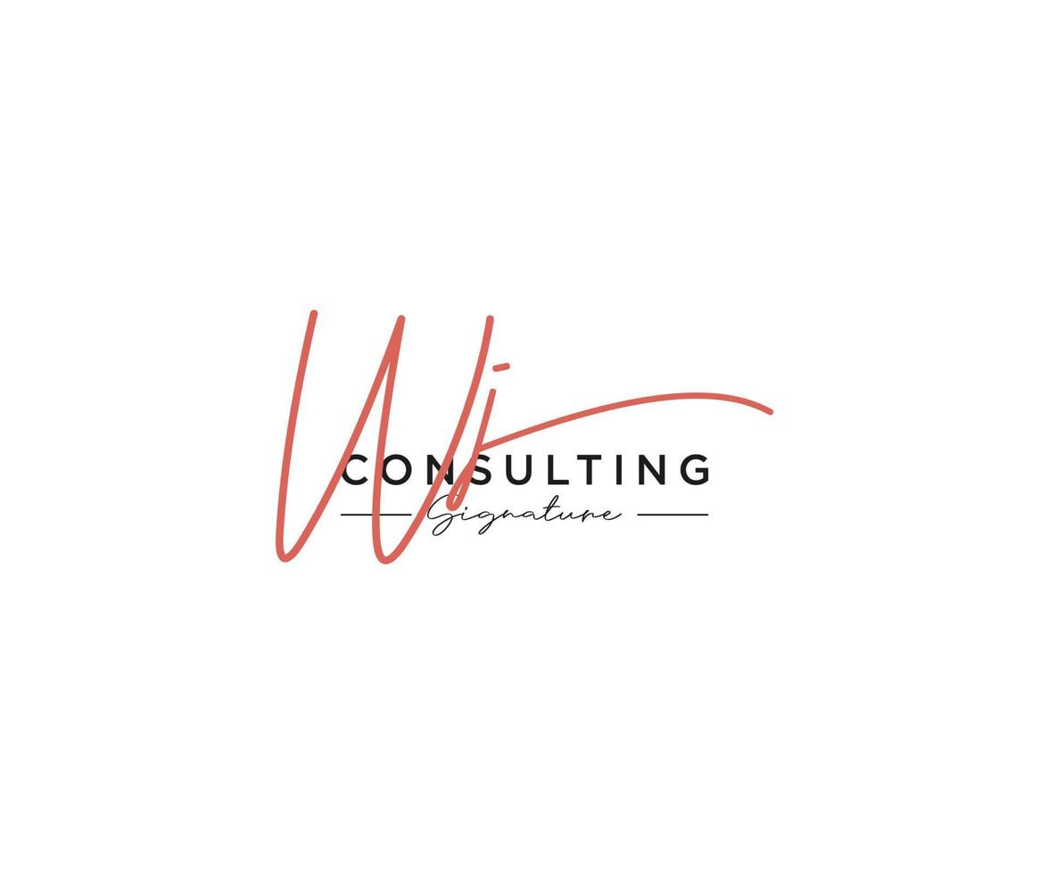 Initial WJ signature logo collection template vector. Hand drawn Calligraphy lettering Vector illustration.