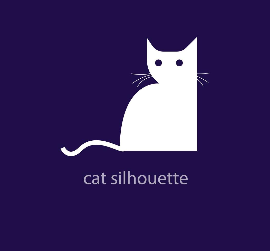 Flat cat logo. Creative pet vet logo template. vector