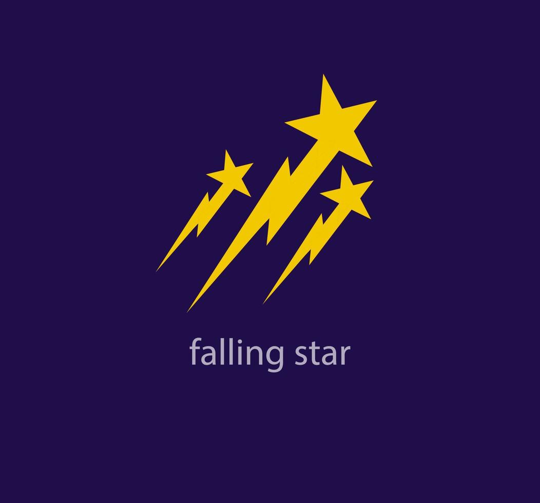 Rising stars logo. Modern yellow color. Creative lightning form star logo template. vector