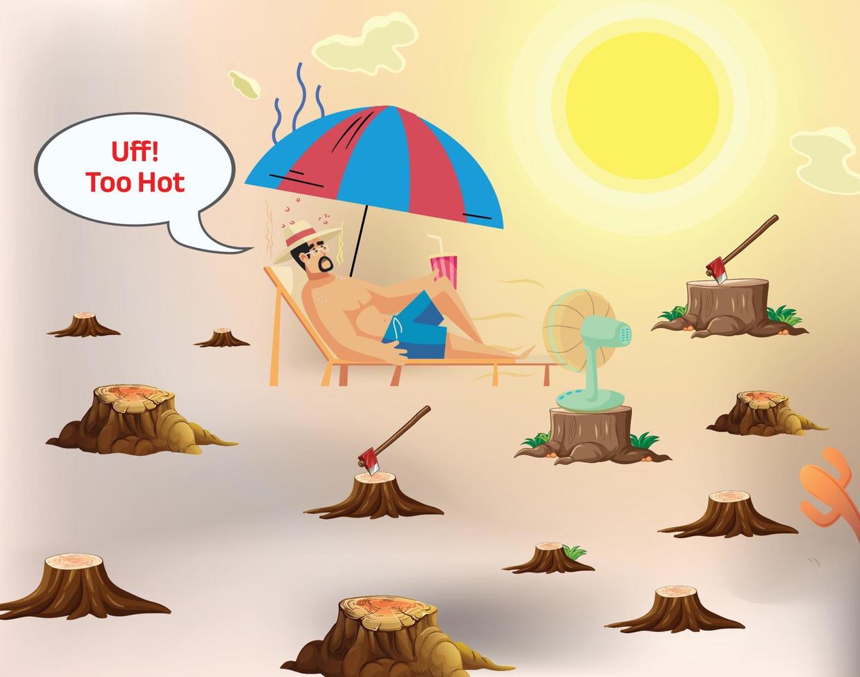 Too Hot Summer vector