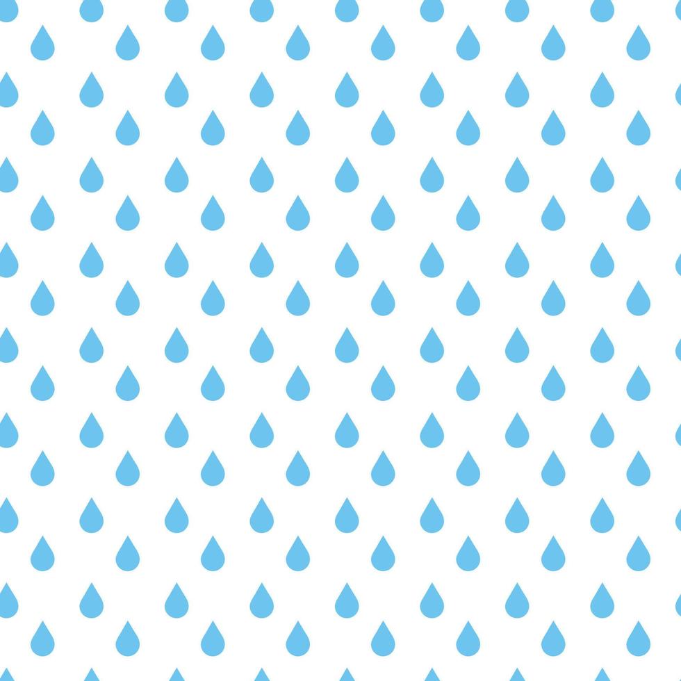 Blue rain drops seamless pattern on white background.Rainy season texture.Raindrop.Water drops wallpaper.Nature or spring abstract.Weather concept.Wrapping paper.Cartoon vector illustration.