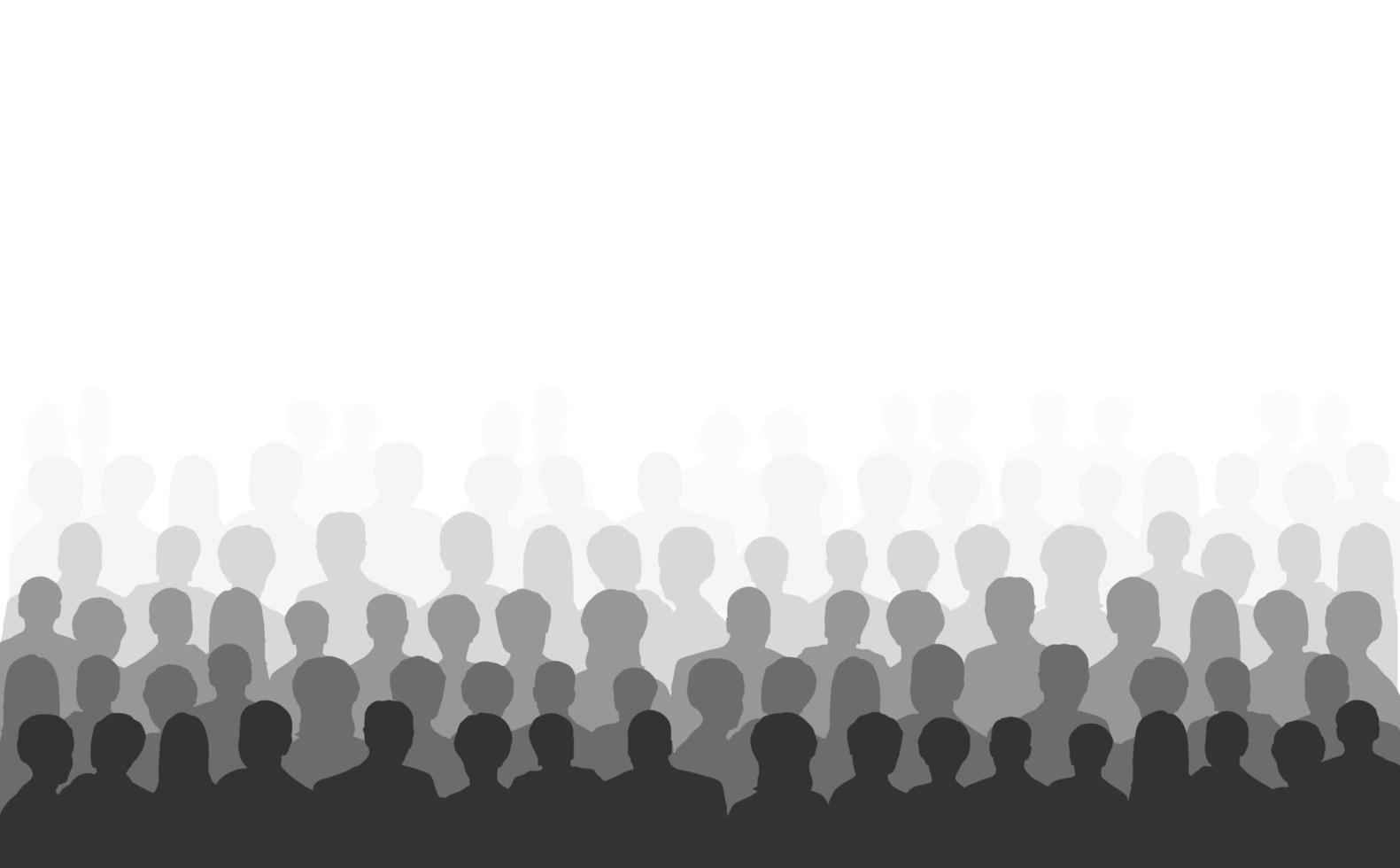 Head silhouettes of men and women. Spectators, audience, beholder, viewer, onlooker vector