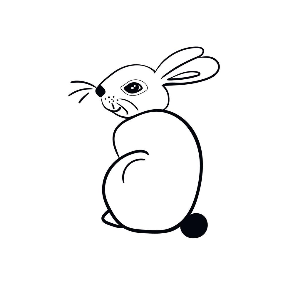 rabbit outline doodle sketch vector