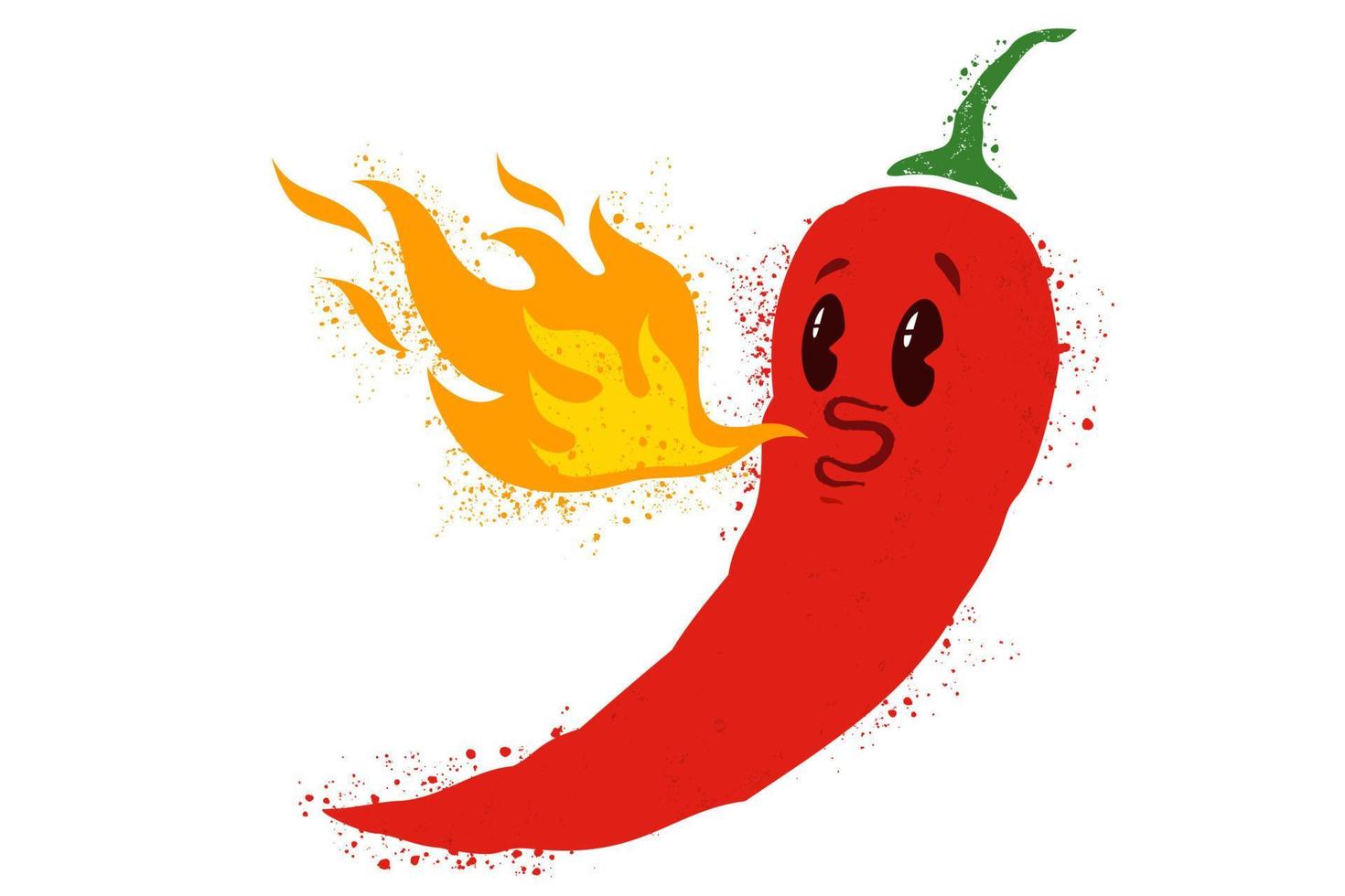 Vector illustration of chilli pepper with face.