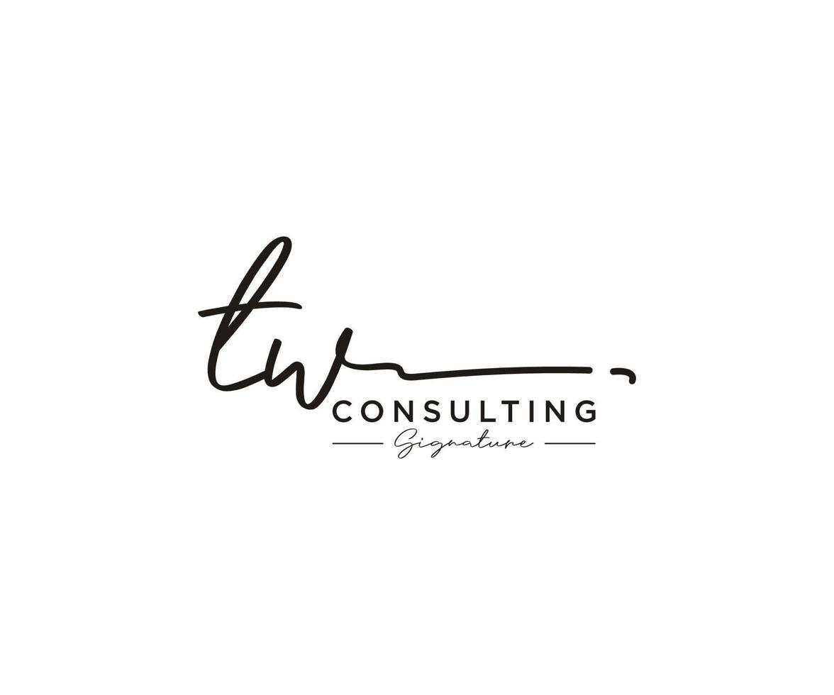 Initial TW signature logo collection template vector. Hand drawn Calligraphy lettering Vector illustration.