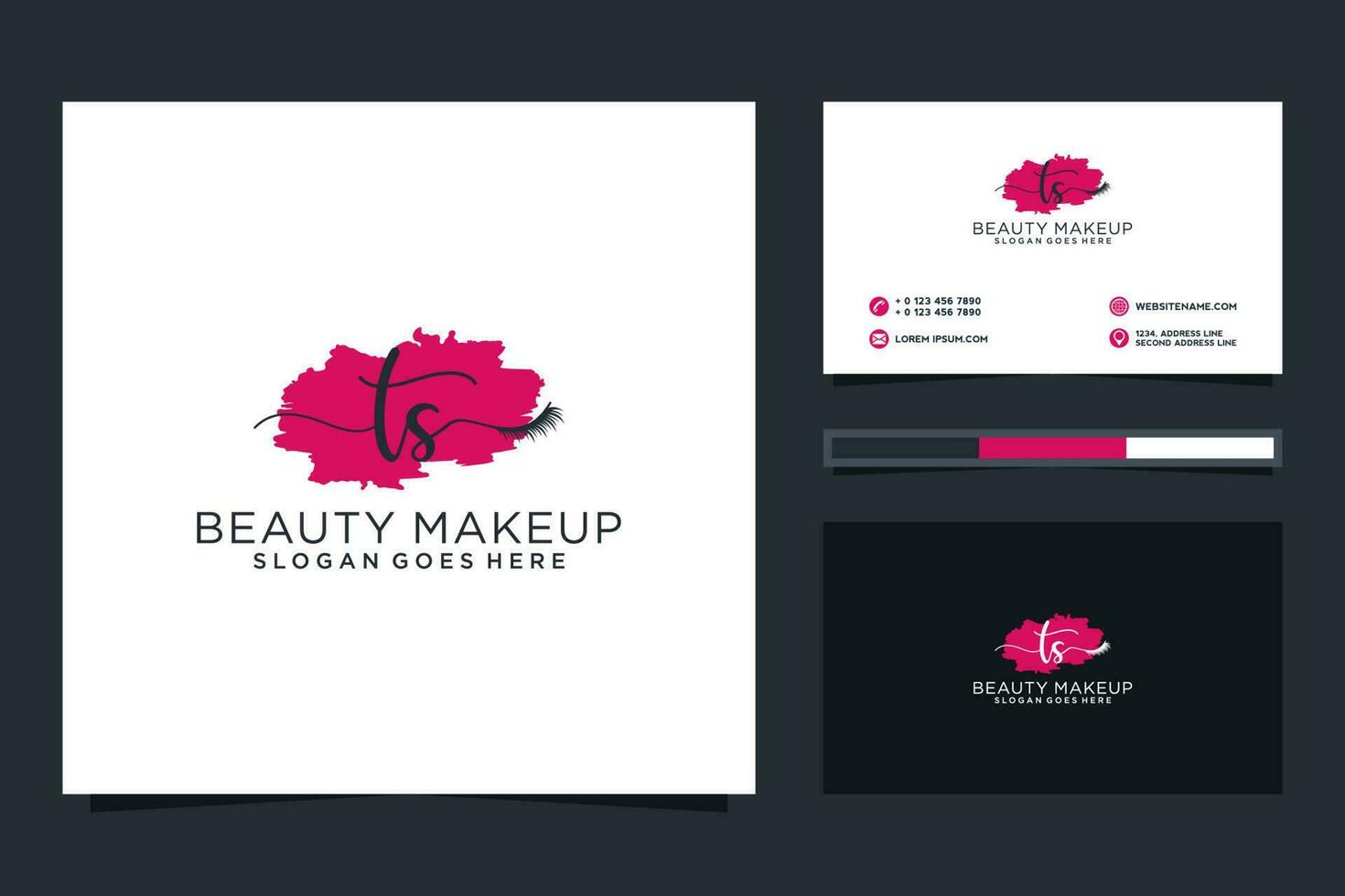 Initial TS Feminine logo collections and business card template Premium Vector. vector
