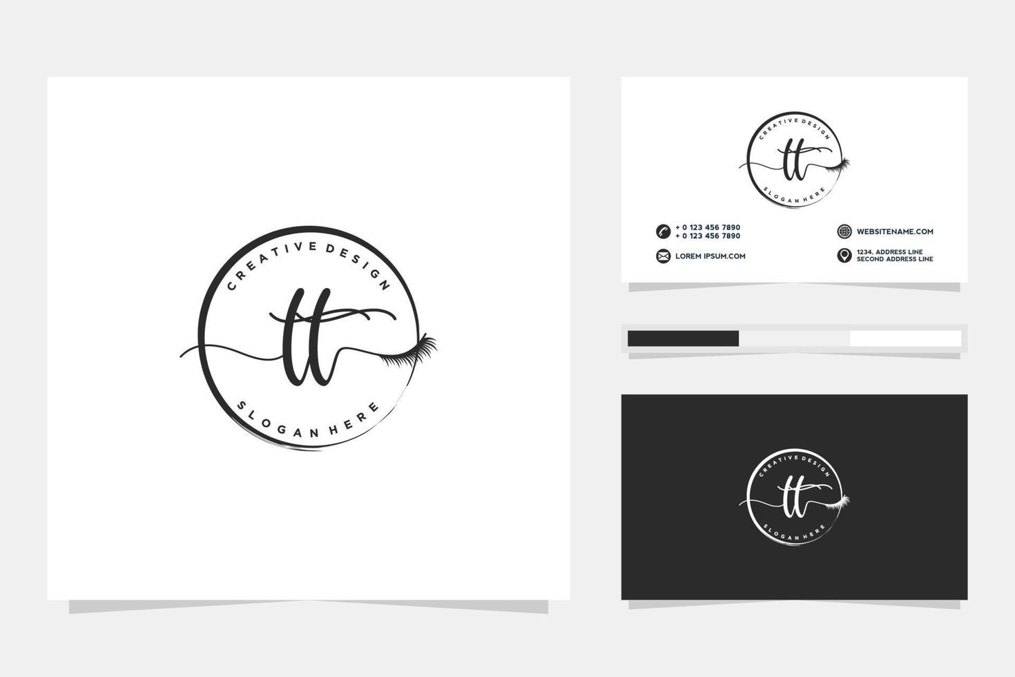 Initial TT Feminine logo collections and business card template Premium Vector. vector