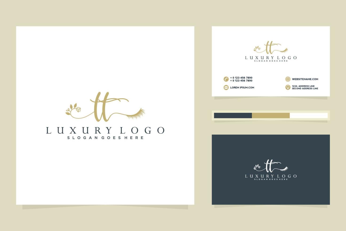 Initial TT Feminine logo collections and business card template Premium Vector. vector