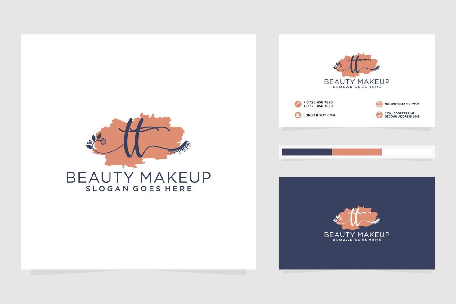 Initial TT Feminine logo collections and business card template Premium Vector. vector