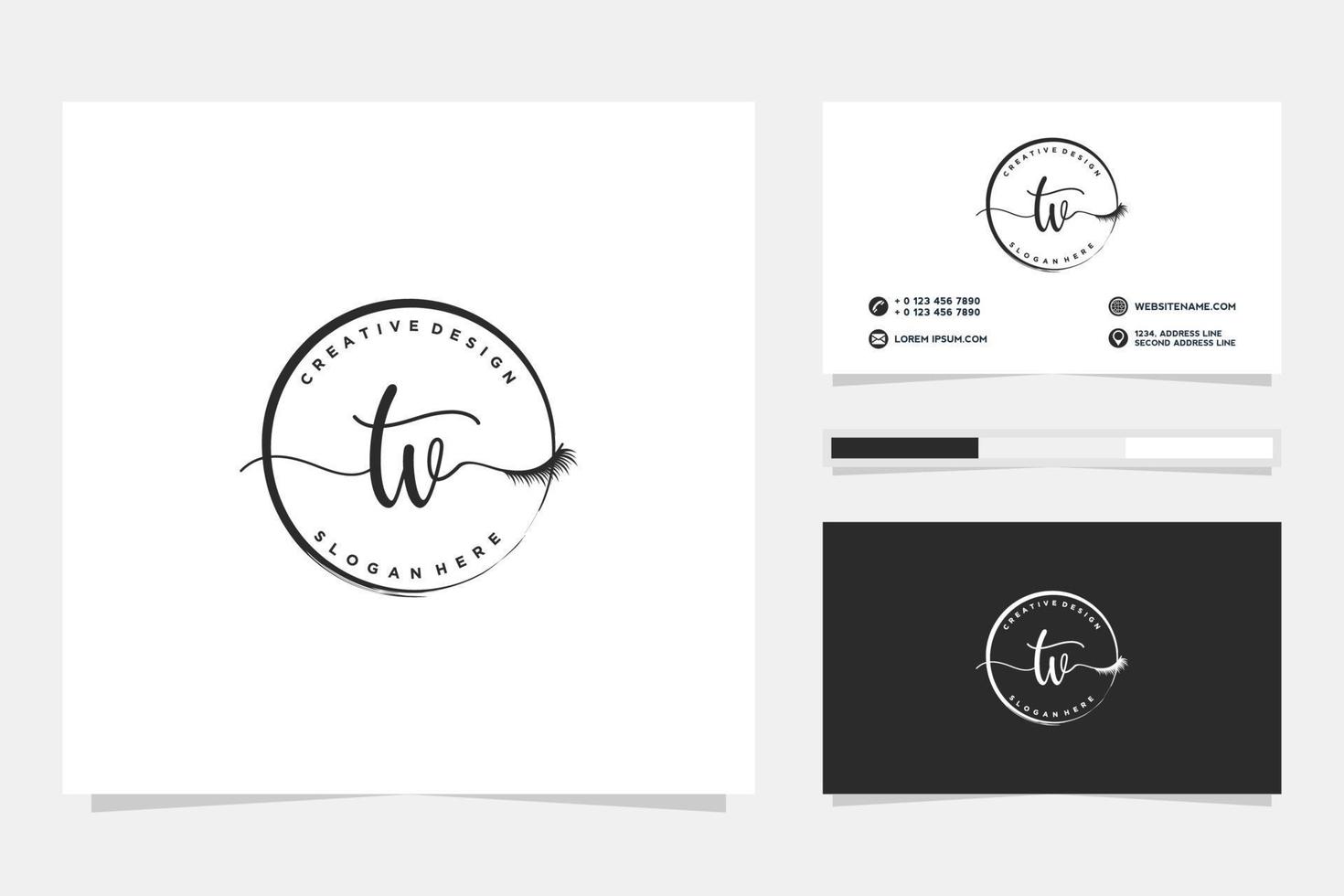 Initial TV Feminine logo collections and business card template Premium Vector. vector
