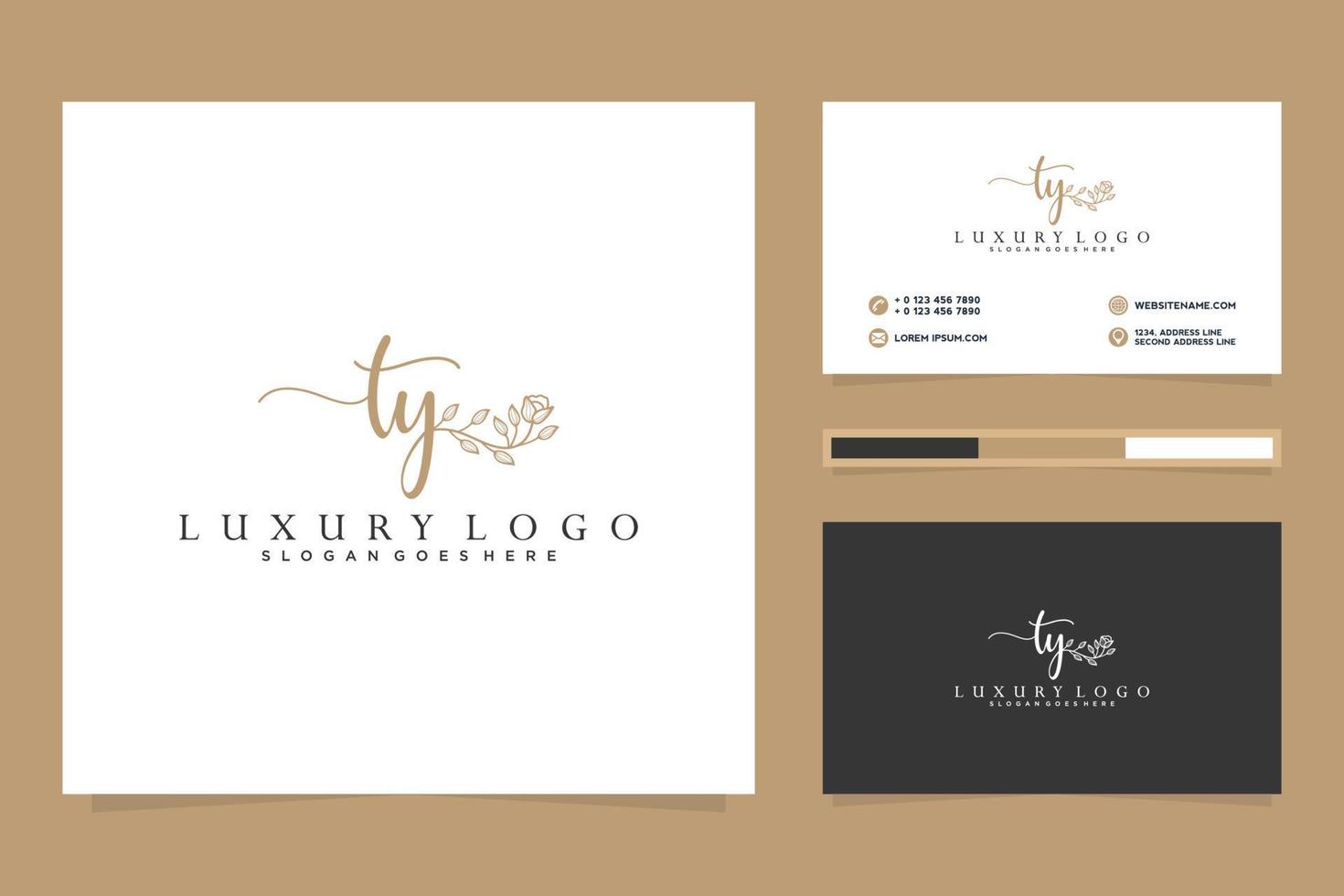 Initial TY Feminine logo collections and business card template Premium Vector. vector