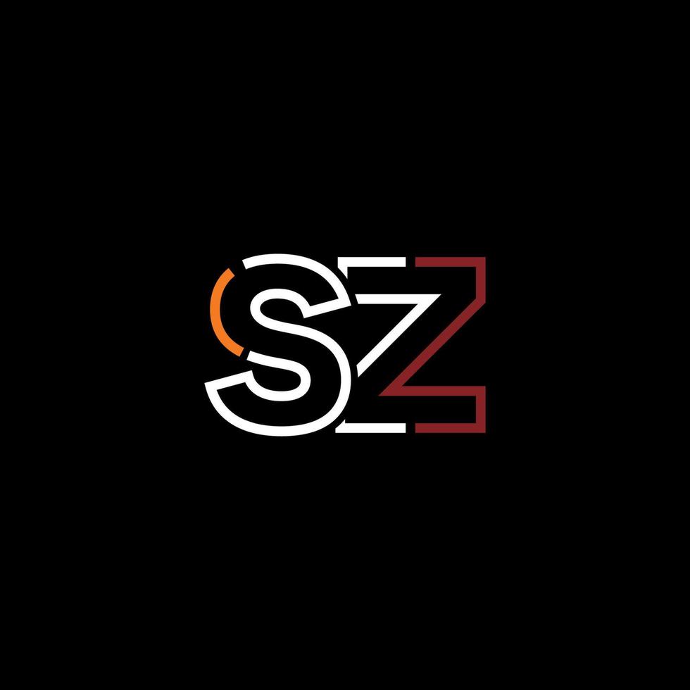Abstract letter SZ logo design with line connection for technology and digital business company. vector