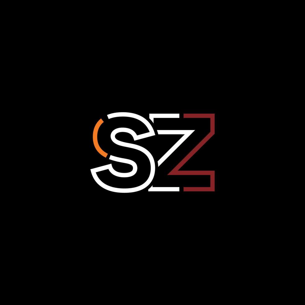 resumen letra sz logo diseño con línea conexión para tecnología y digital negocio compañía. vector