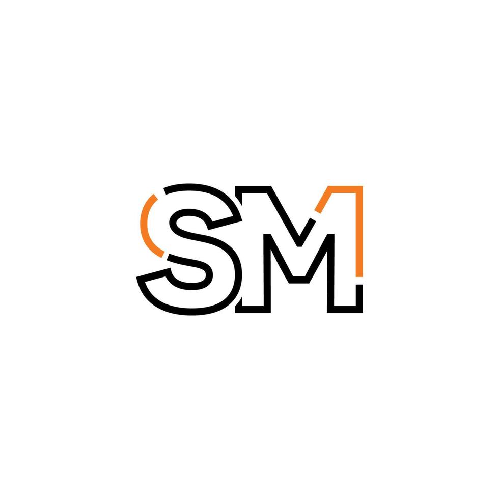 Abstract letter SM logo design with line connection for technology and digital business company. vector