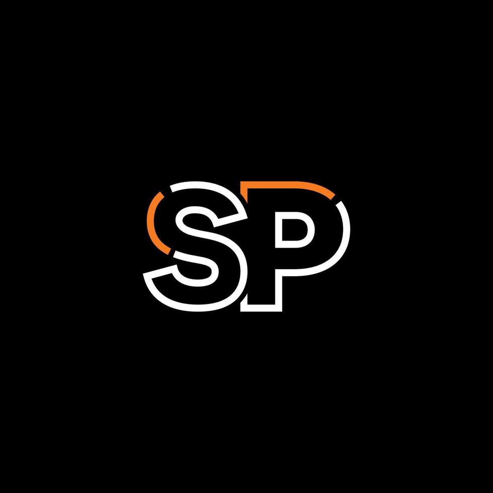 Abstract letter SP logo design with line connection for technology and digital business company. vector