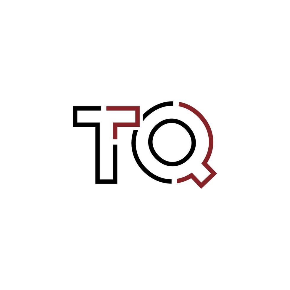 Abstract letter TQ logo design with line connection for technology and digital business company. vector