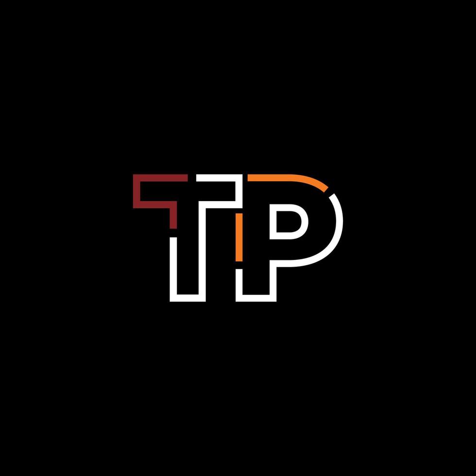 Abstract letter TP logo design with line connection for technology and digital business company. vector