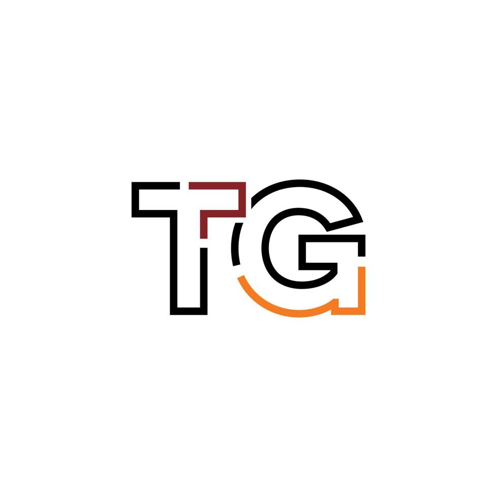 Abstract letter TG logo design with line connection for technology and digital business company. vector
