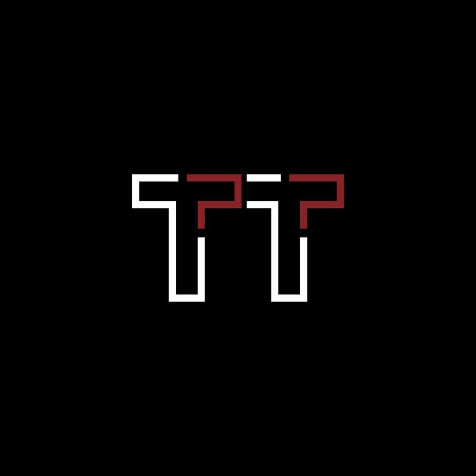 resumen letra tt logo diseño con línea conexión para tecnología y digital negocio compañía. vector