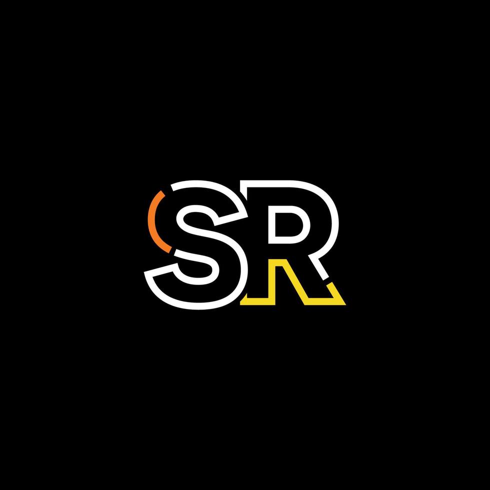 resumen letra sr logo diseño con línea conexión para tecnología y digital negocio compañía. vector